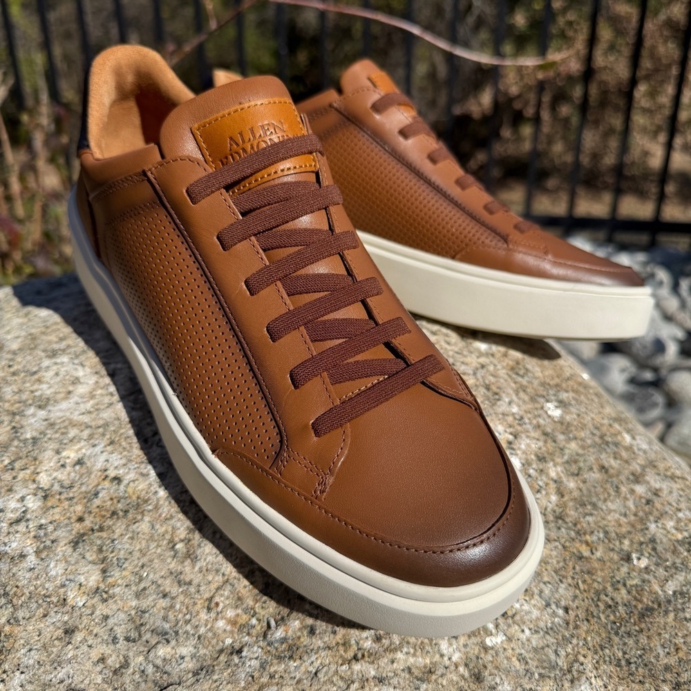 Allen Edmonds Men's Oliver Brown Leather Slip-On Sneakers Size 9.5D $350 Casual